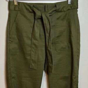Banana Republic Olive Green Linen & Cotton Blend Pants Size 10P